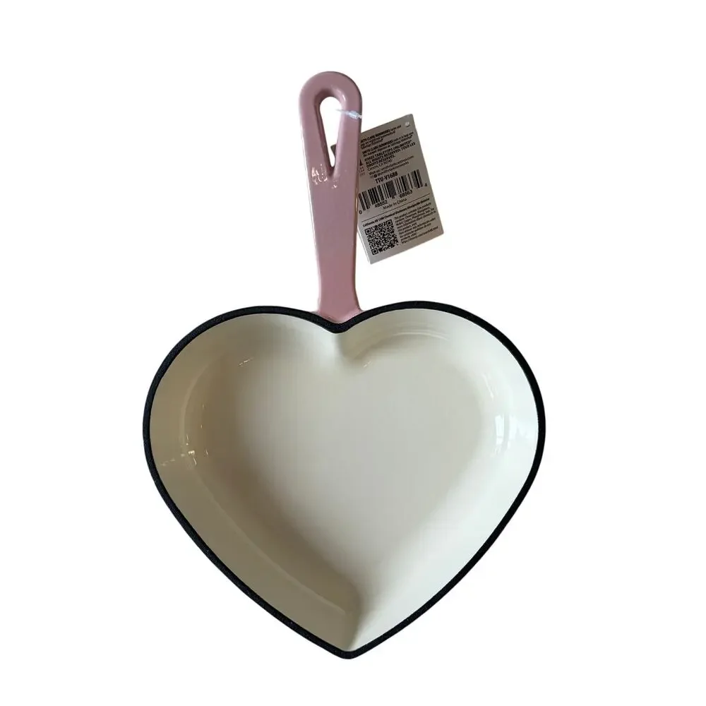 Pink Cast Iron Heart Shaped Skillet 9in Smith & Clark Ironworks Valentine New